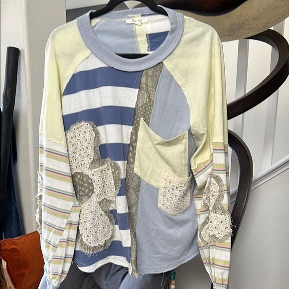 Colorful Patchwork Long Sleeve Top - Picture 1 of 2